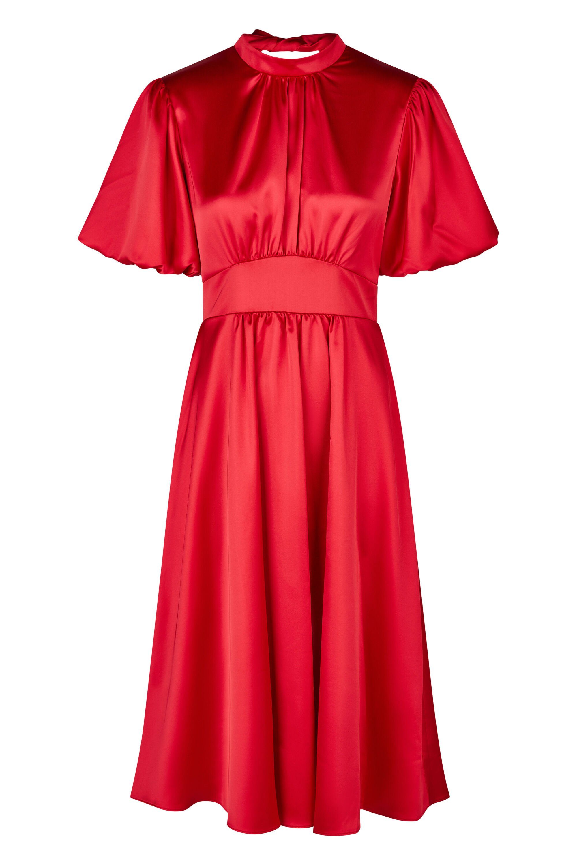 aus RED POPPY Abendkleid Satin Abendkleid Kleo mit Bindeschleife