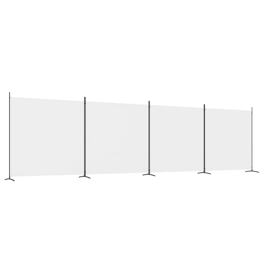 cm 4-tlg. Weiß 698x180 furnicato Paravent Raumteiler Stoff