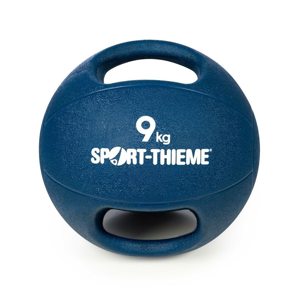 Sport-Thieme Medizinball Medizinball Dual Grip, Strapazierfähig, hohe Abriebfestigkeit, leicht abwischbar 9 kg, Dunkelblau