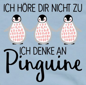 Shirtracer Sweatshirt Ich denke an Pinguine Tiermotiv Animal Print