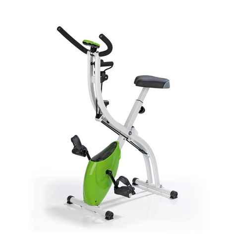 VITALmaxx Heimtrainer Fitness Bike Hometrainer Cardiobike Homebike, Fitness Bike 8 Schwierigkeitsstufen weiß/limegreen