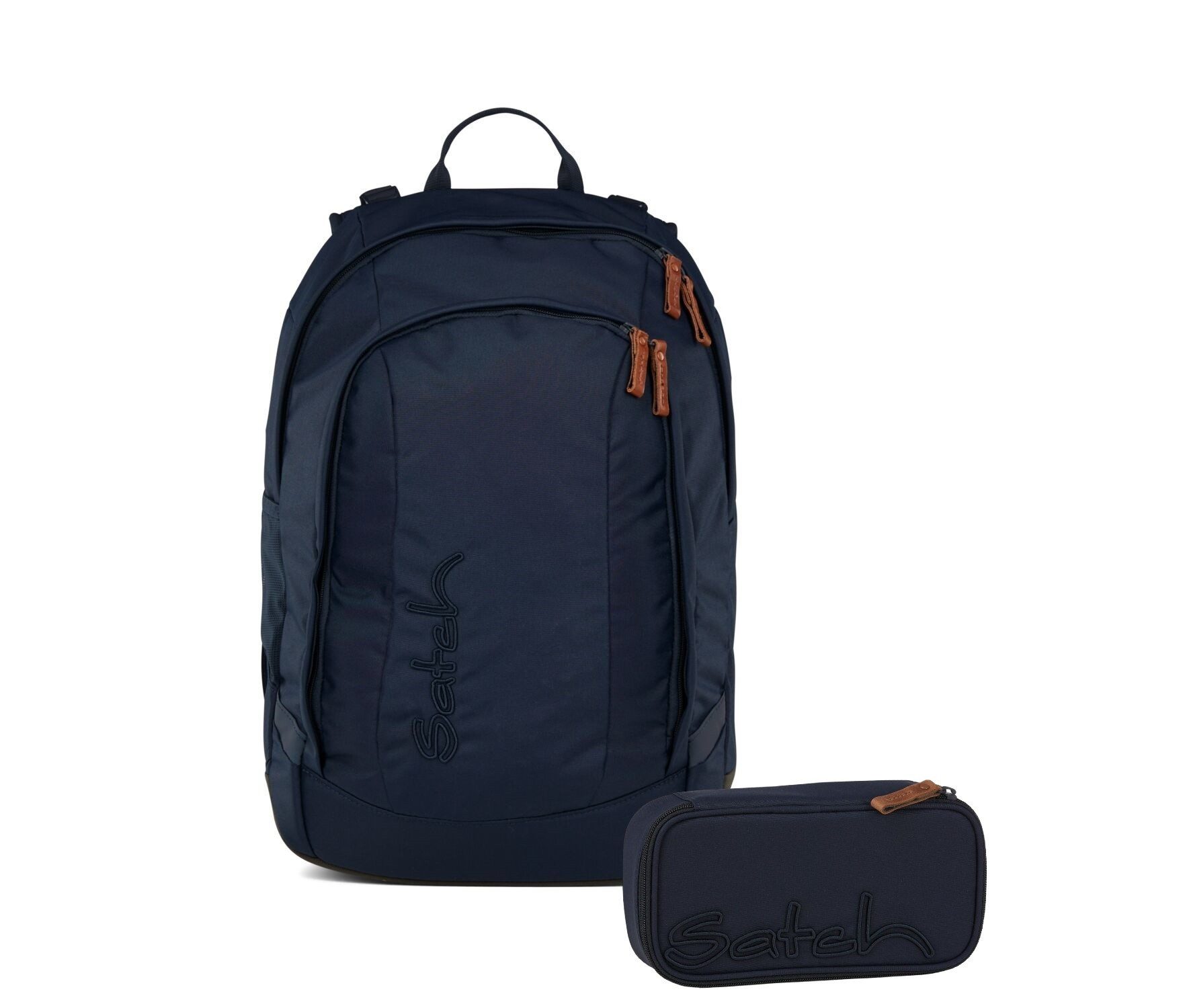 Satch Schulranzen Schulrucksack-Set AIR Nordic Blue 2-teilig, Kollektion 2025 (2-teilig), Schulranzen, ergonomisch, Laptop-Fach, Your-Size-System