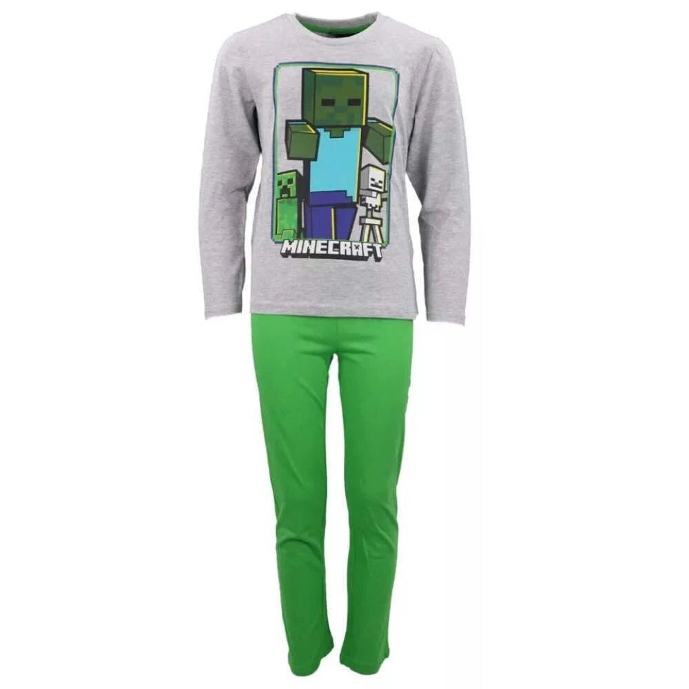 Minecraft Pyjama Minecraft langer Schlafanzug Pyjama Survival Mode Gray - Green