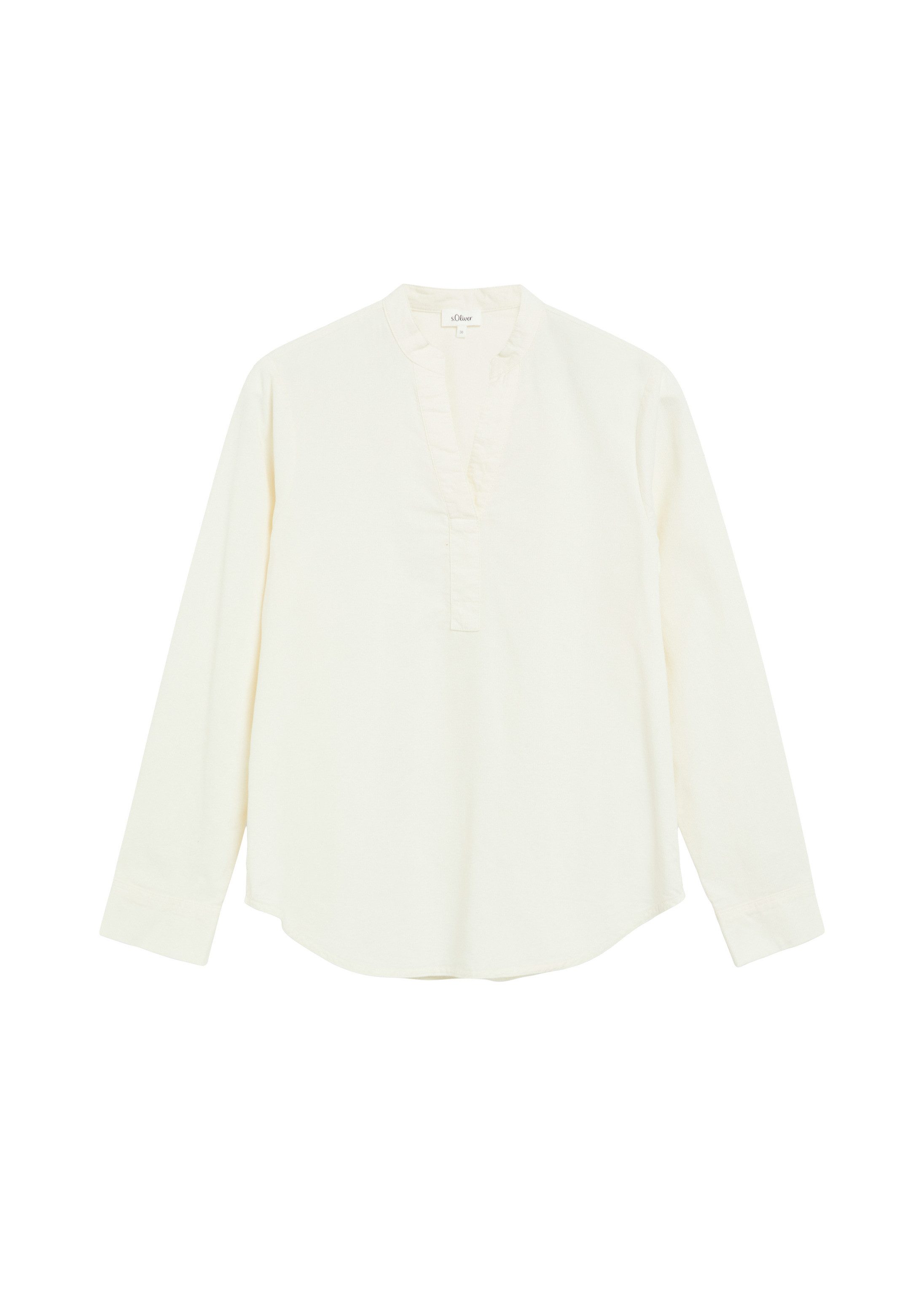s.Oliver Langarmbluse Bluse Feincord-Bluse mit Stehkragen – Bild 2 von 5