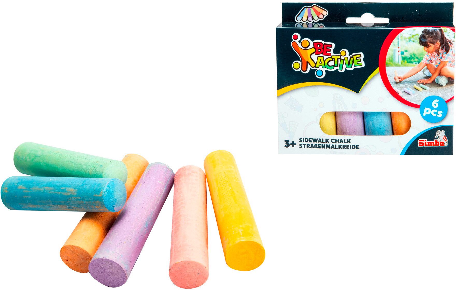 SIMBA Malkreide Outdoor Straßenmalkreide Be Active 6 Stück 106336212