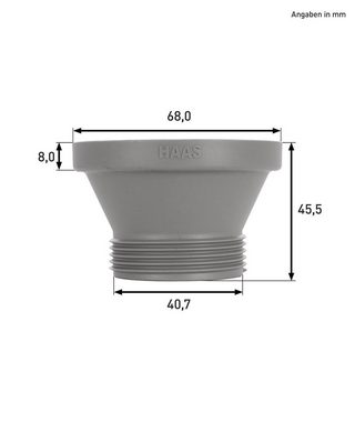 HAAS Siphon, (1-tlg., Siphon-Ablauf-Adapter Spüle), Typ 1 1/2'', für IKEA®-Spülen, recycelter Kunststoff, grau, 223836