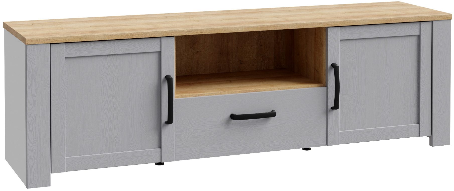 FORTE TV-Board Bohol TV-Schrank, Stauraum, 2 farbiges Dekor, landhaus, Breite 166 cm