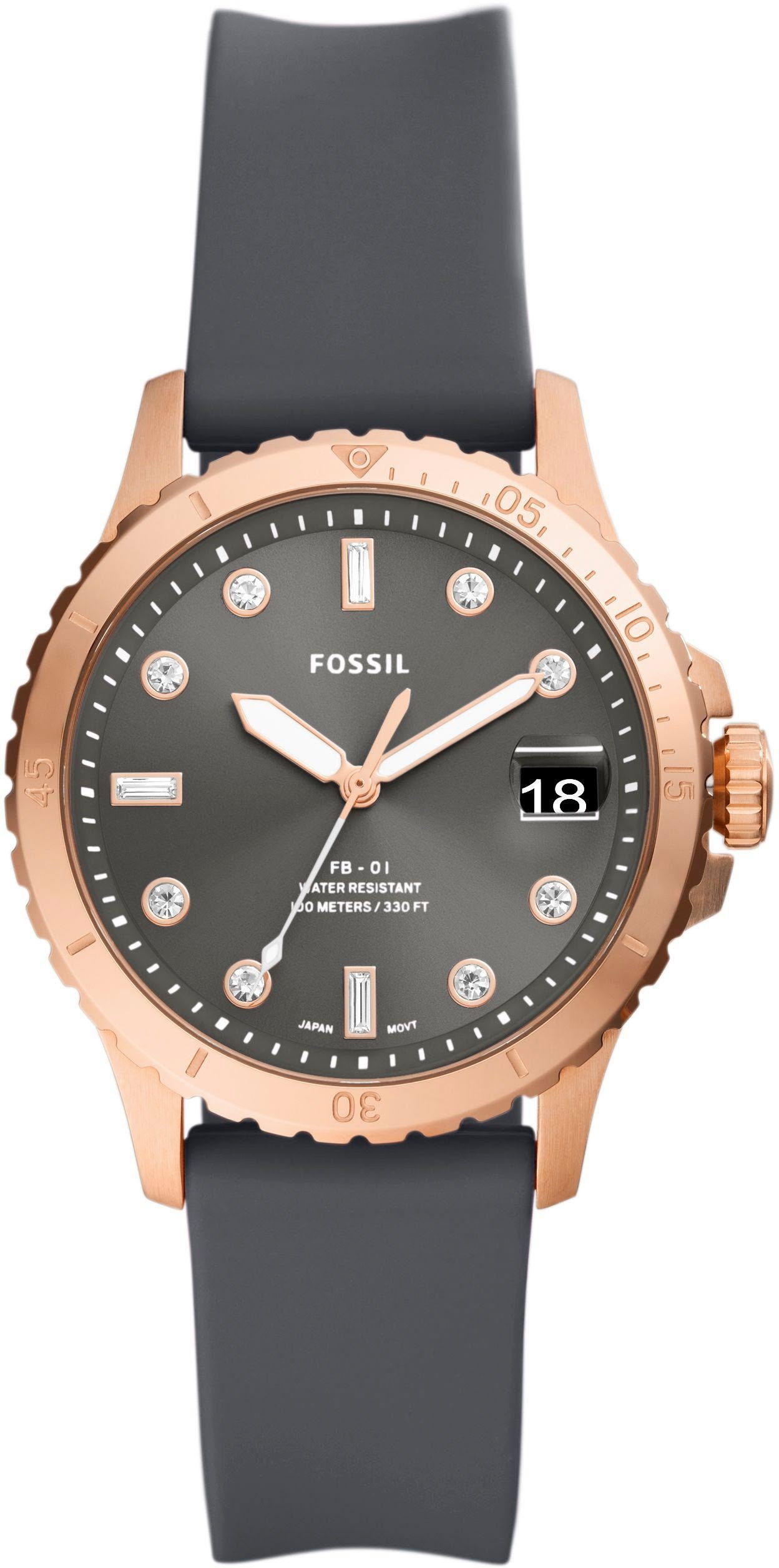 Fossil Quarzuhr FB-01, ES5293, Armbanduhr, Damenuhr, Datum, analog