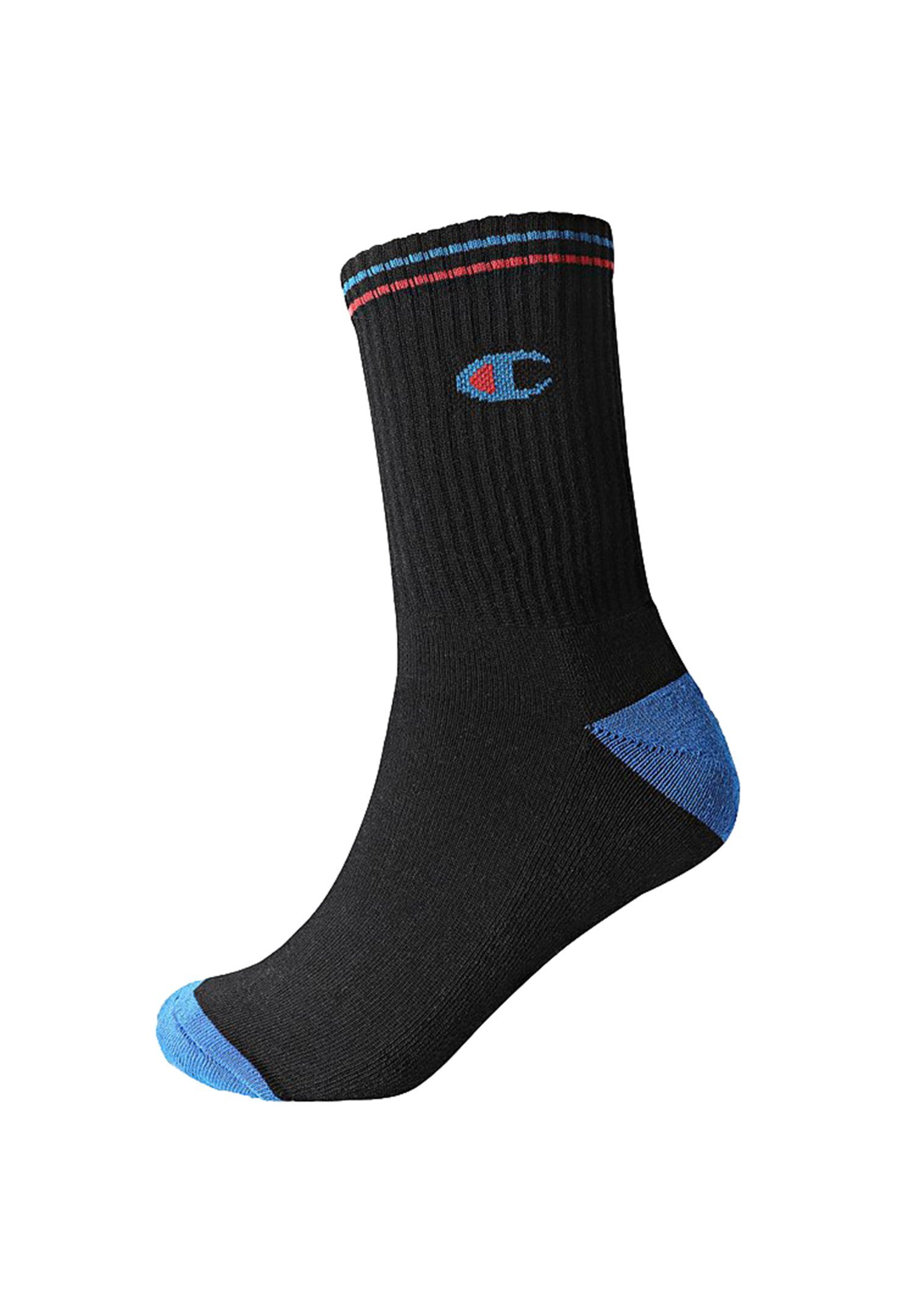 weiß schwarz Crew Socks Champion 3 Paar - (3-Paar) grau Kurzsocken -