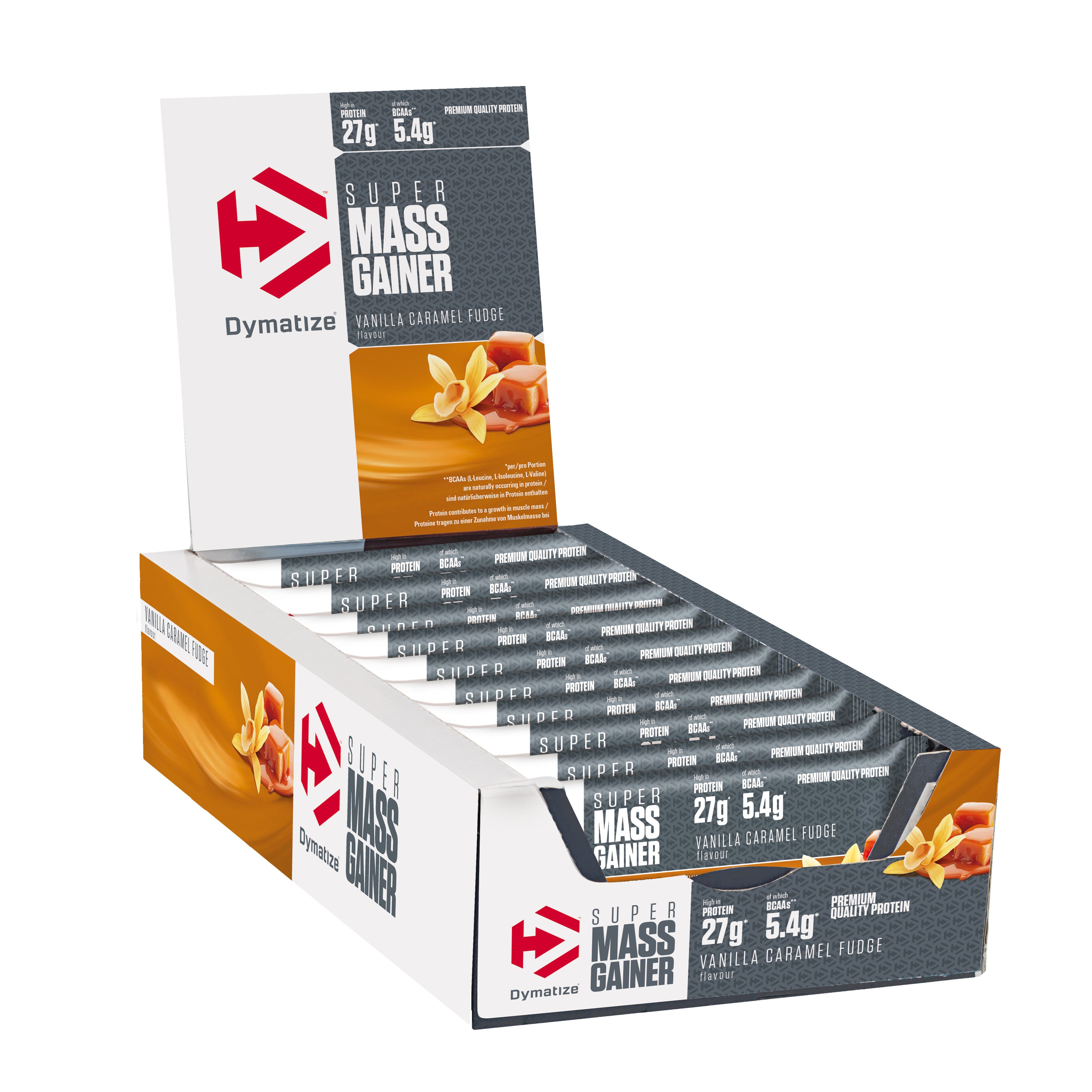 Dymatize High Protein Weight-Gainer Super Mass Vanilla Caramel 10 x 90 g Riegel, 900 g