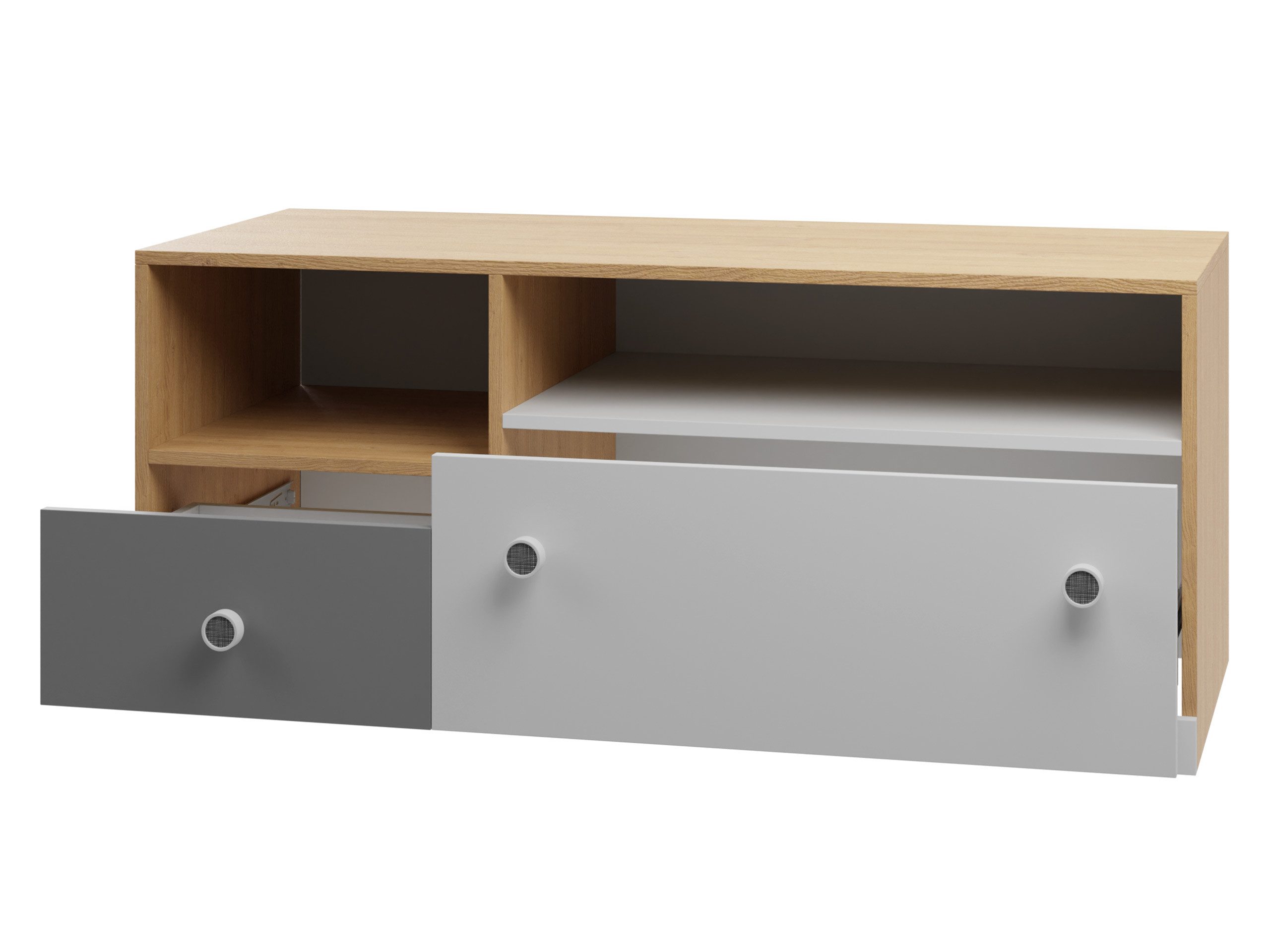 MIRJAN24 TV-Schrank Pixel PX11 (2-Schubladen und Regal) Kugelgleitschienen
