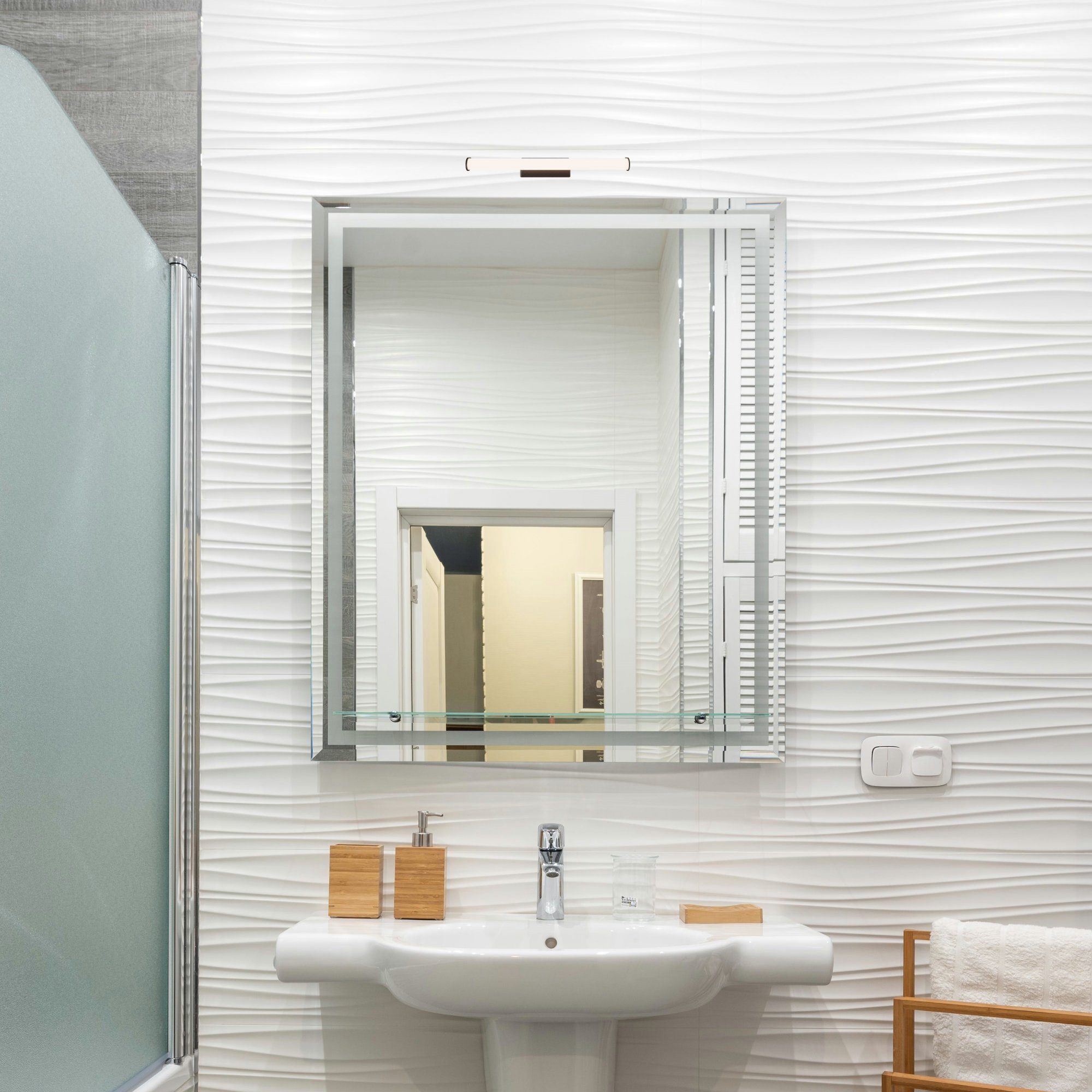 kalb LED Spiegelleuchte Kalb LED Spiegelleuchte 300mm Rund 230V Schwarz Mod günstig online kaufen