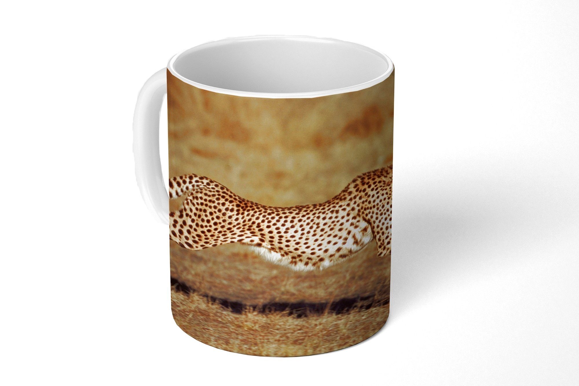 MuchoWow Tasse Vorderansicht eines weiblichen Geparden, Keramik, Kaffeetassen, Teetasse, Becher, Teetasse, Geschenk
