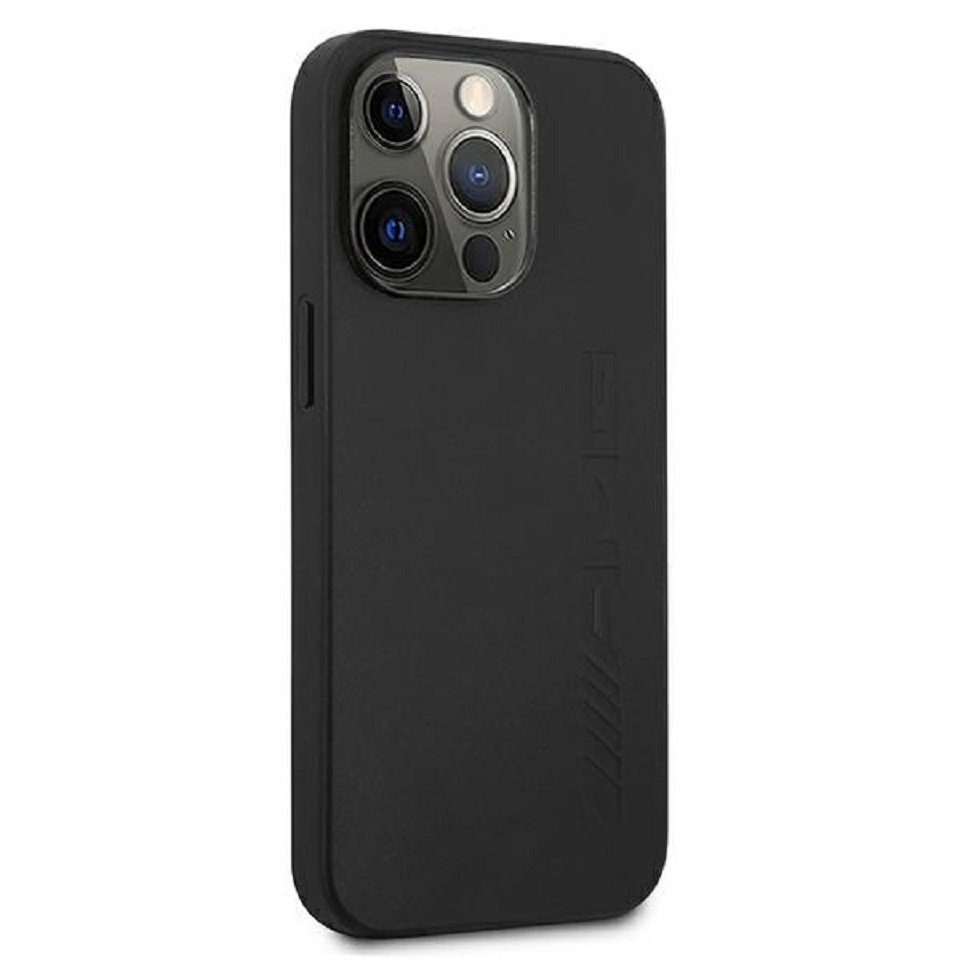 Mercedes Handyhülle iPhone 13 Pro AMG Hardcase Cover Leder schwarz 6,1 Zoll, Kantenschutz