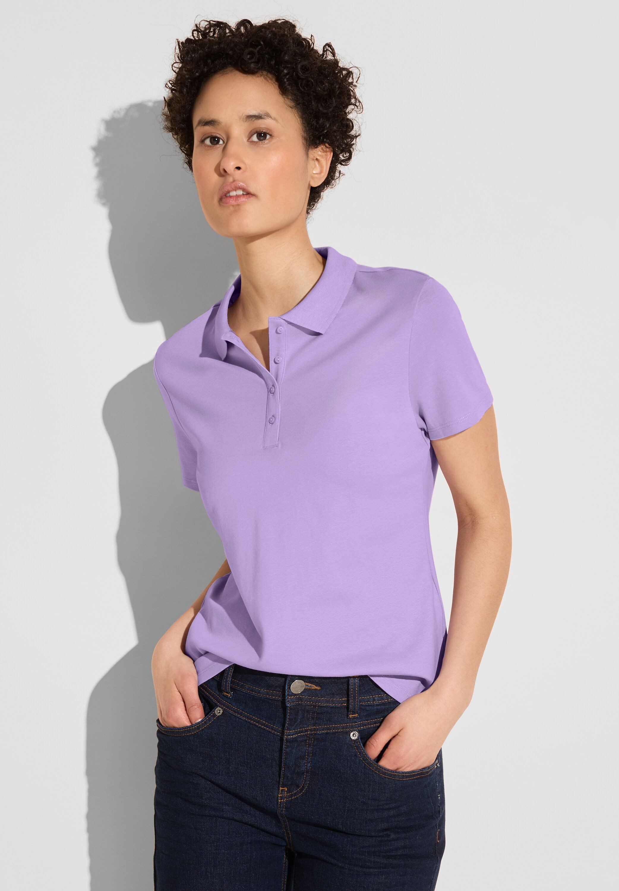 STREET ONE Poloshirt aus Baumwolle mit Stretchante