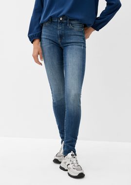 s.Oliver 5-Pocket-Jeans Jeans Izabell / Skinny Fit / High Rise / Skinny Leg Waschung, Leder-Patch, Destroyes