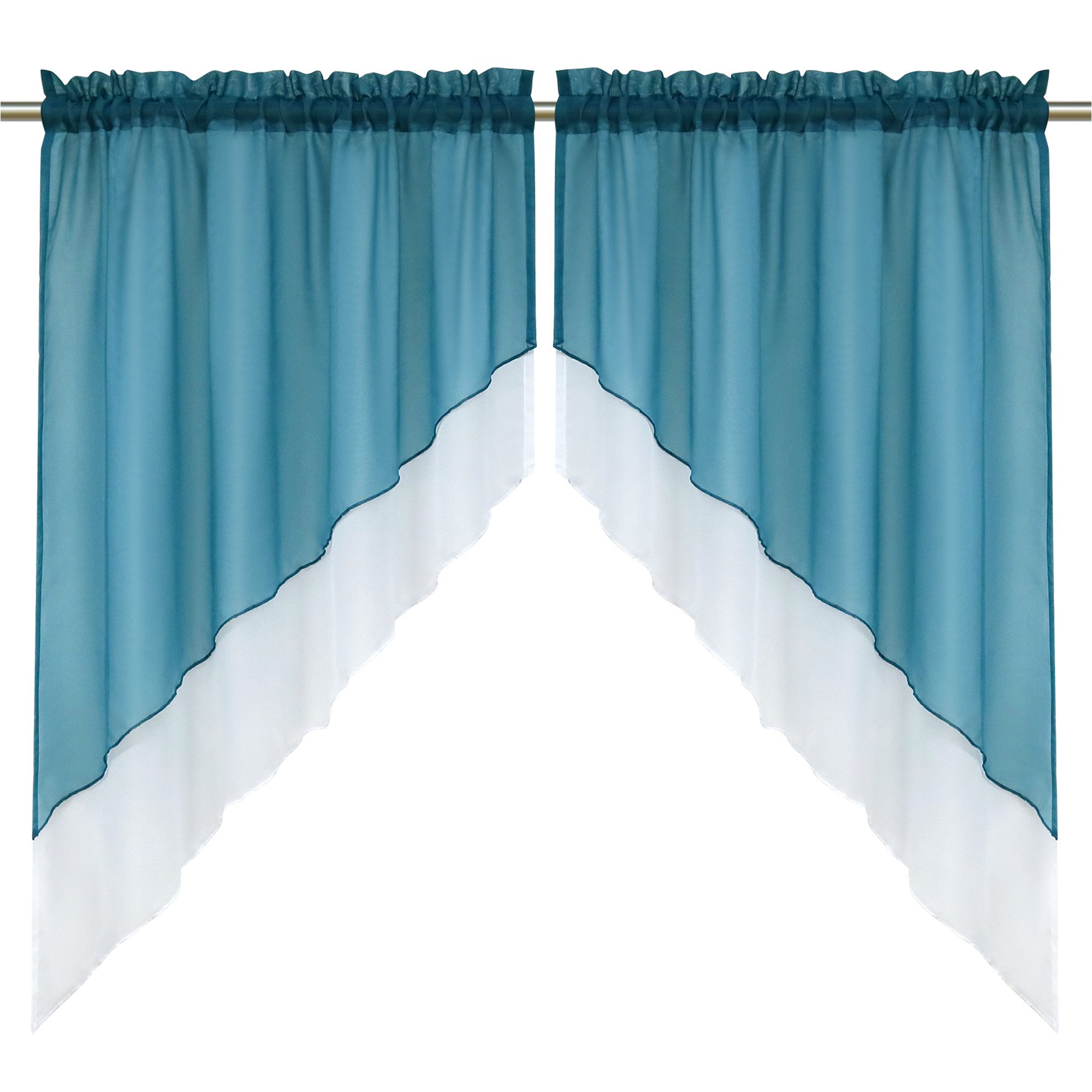 Delien Scheibengardine Beyza (2 St), Stangendurchzug, transparent, Zweifarb günstig online kaufen