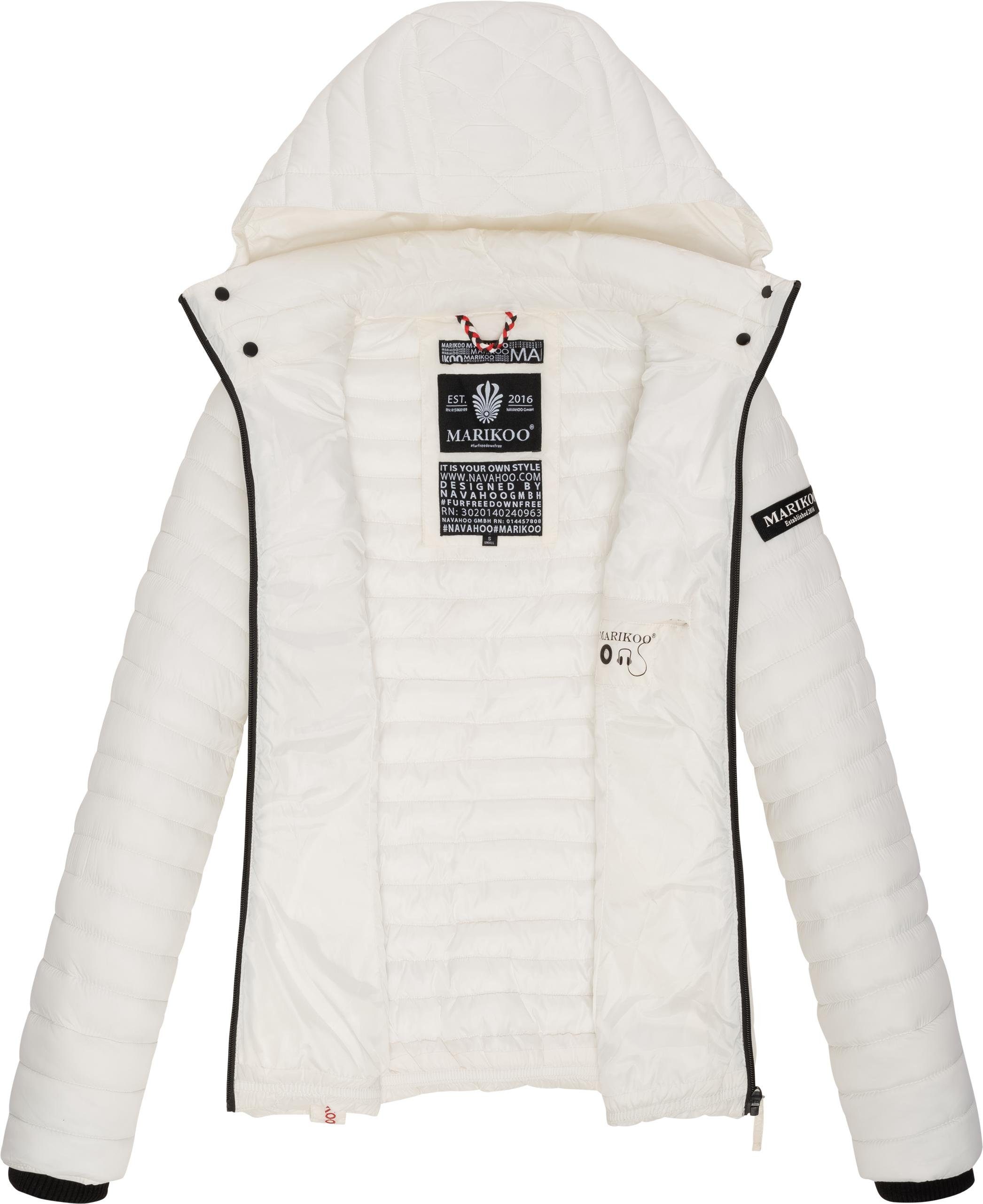 offwhite Marikoo Steppjacke Übergangsjacke Kapuze ultraleichte mit Samtpfote