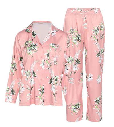 Pure Shape Pyjama Hemdbluse & Hose elastisch (Set, 2-teilig) mit Blumenprint