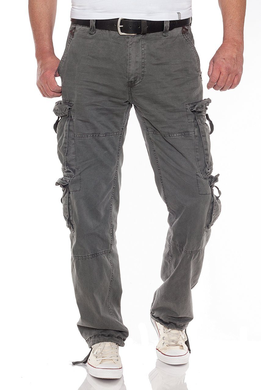 Jet Lag Cargohose FW-012 mit vielen verschließbaren Taschen Charcoal