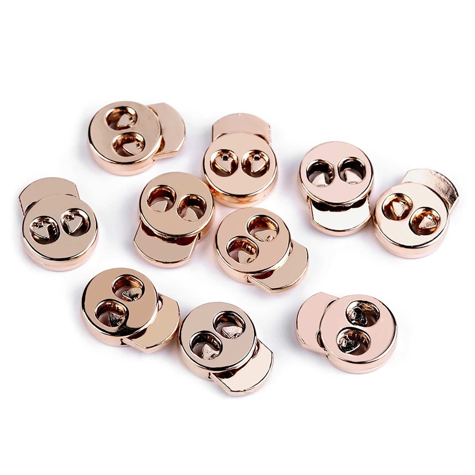 maDDma Knopf 4 Stück Kordel-Stopper aus Metall Kordelklemmen Bekleidung, 3.5 mm 15 x 18 x 8 mm