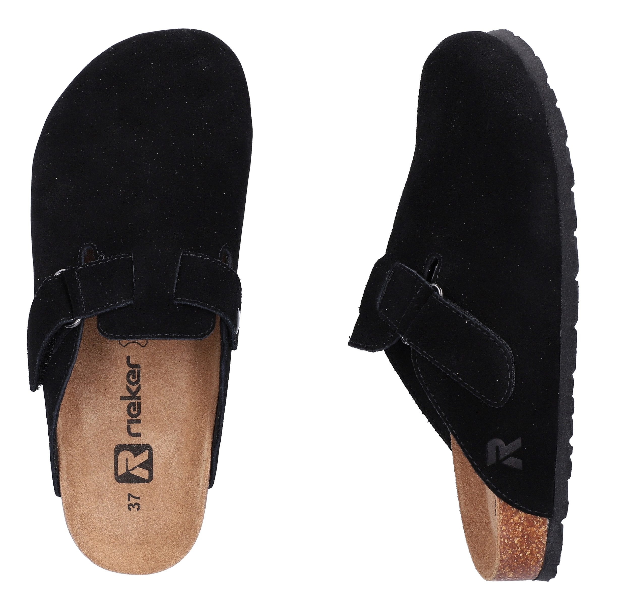 Rieker Clog Pantolette, Hausschuh, Sommerschuh mit Klettriemchen