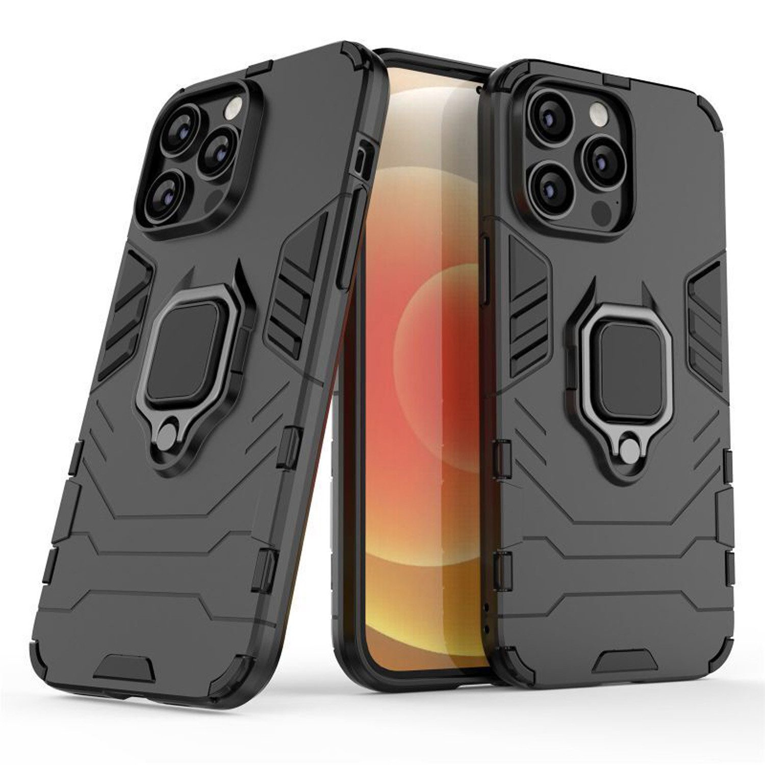 betterfon Handyhülle für Apple iphone 14 Outdoor Panzerhülle mit Slide-Kameraschutz, Mit Ringhalterung, Kamera-Schutz, Magnetplatte & 3-Schicht-Schutz