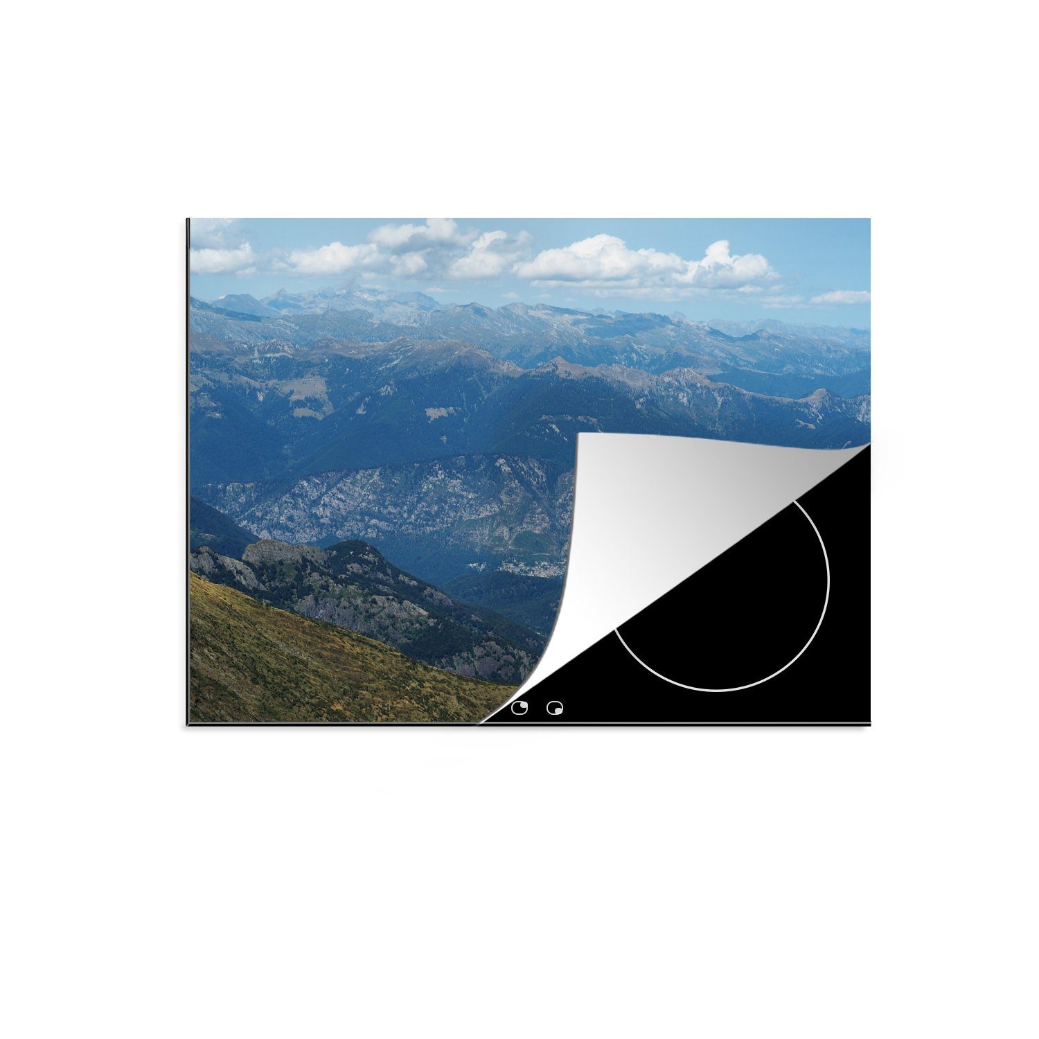 MuchoWow Herdblende-/Abdeckplatte Luftaufnahme des Nationalparks Val Grande in Italien, Vinyl, (1 tlg), 71x52 cm, Induktionskochfeld Schutz für die küche, Ceranfeldabdeckung