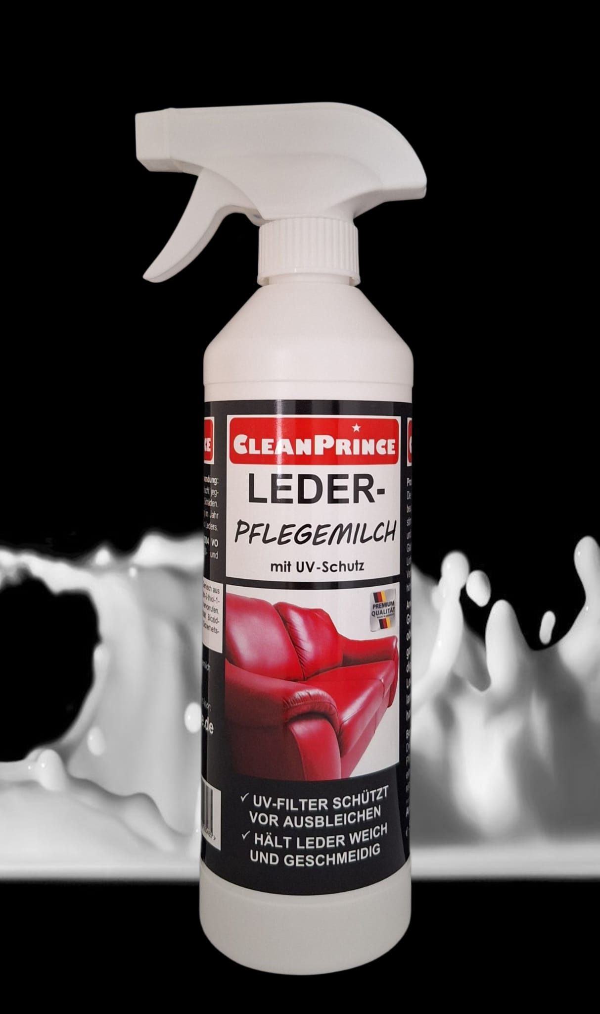 CleanPrince Lederpflegemilch CP400400 Leder-Pflege-Milch flüssig Lederpflege, für alle Glattlederarten - schützt vor Alterung und brüchigen Rissen