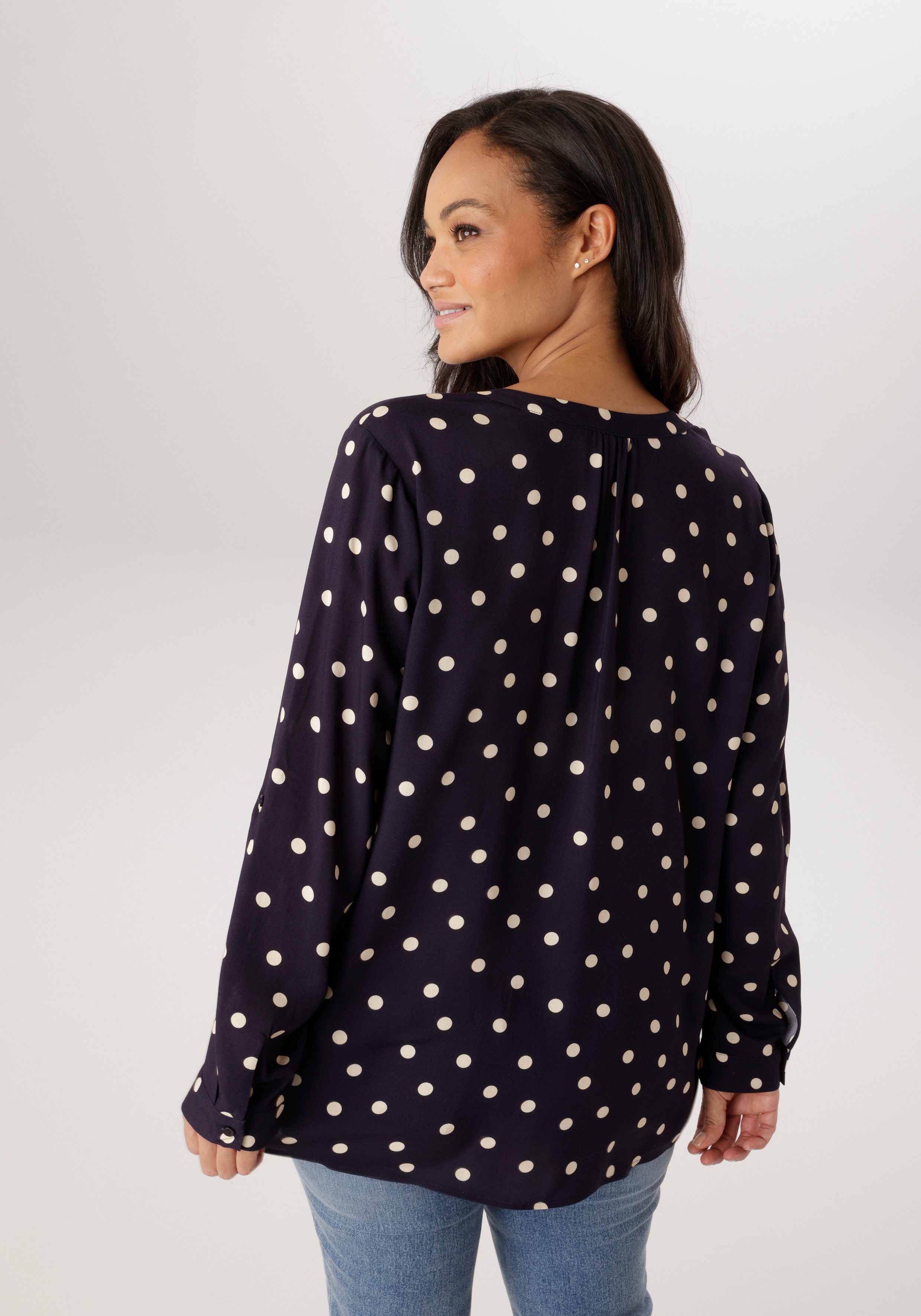 Aniston PLUS Schlupfbluse in trendigem Pünktchendessin - NEUE KOLLEKTION günstig online kaufen