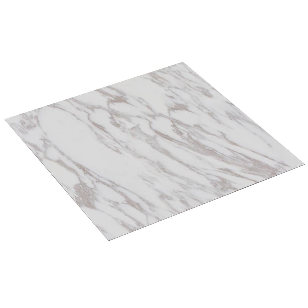 Teppichboden PVC-Fliesen Selbstklebend 5,11 m² Weiß Marmor-Optik, vidaXL