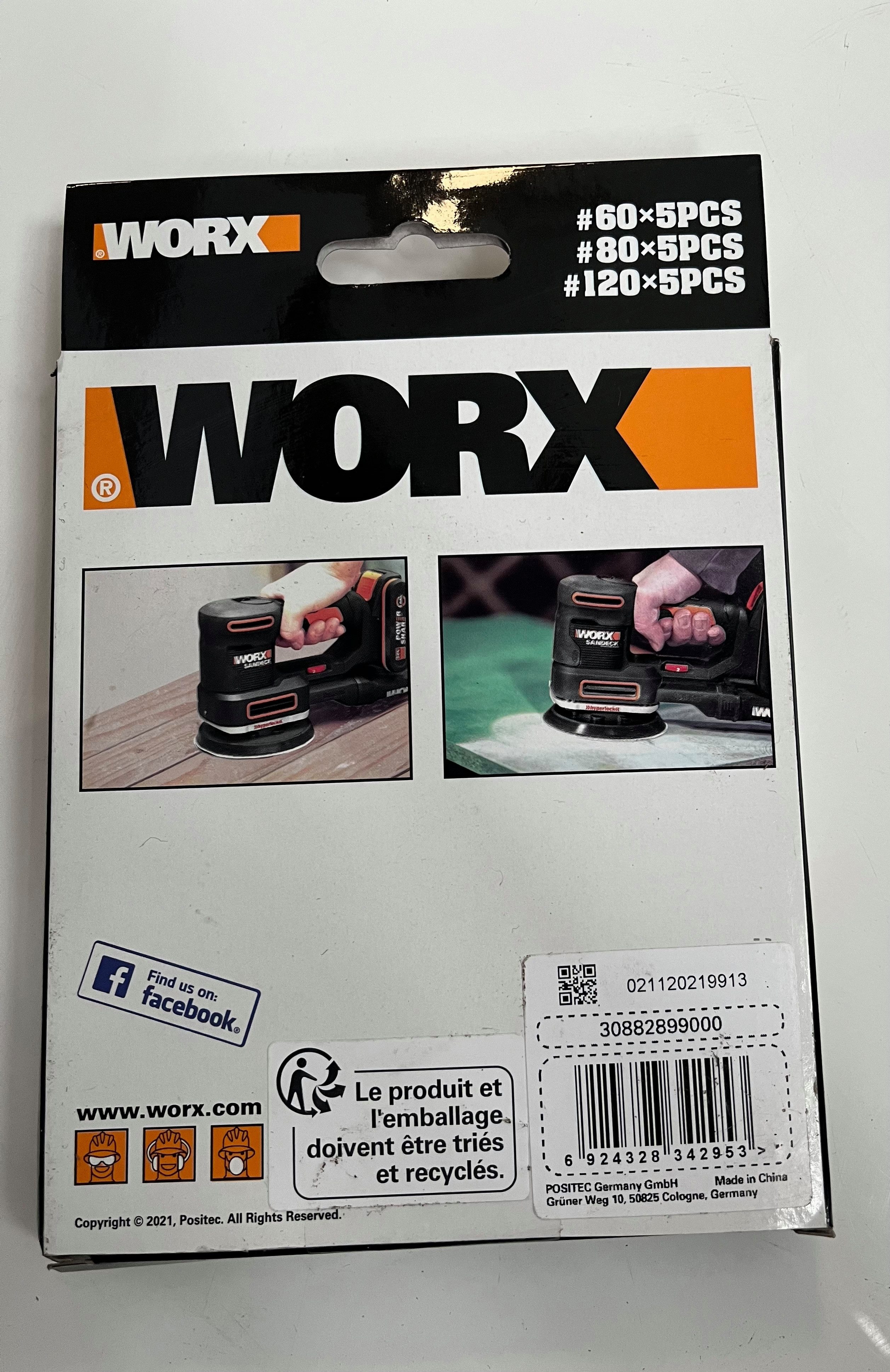 Worx Schleifpapier Worx Schleifpapier WA2001, pop-orange/Black, (15 St)