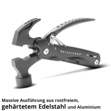 STAHLWERK Multitool Multitool, 12 Werkzeuge, Multifunktionswerkzeug, (3 St), hochwertiges Taschenmesser / Klappmesser mit Hammer, Messer, Säge