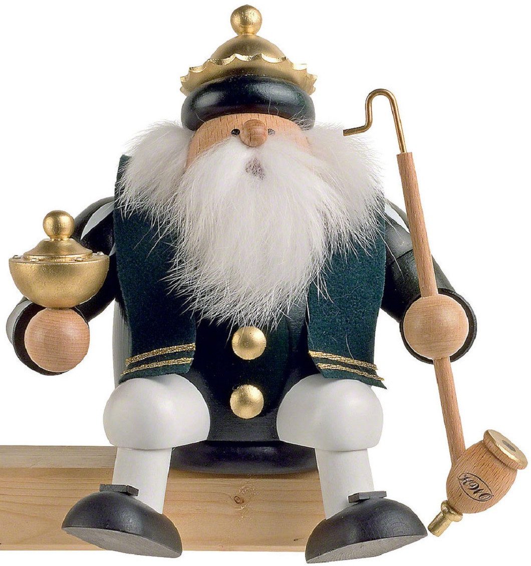 KWO Kunstgewerbe Werkstätten Räuchermännchen KWO Räuchermann Kantenhocker Balthasar, (1 St), Handarbeit aus dem Erzgebirge