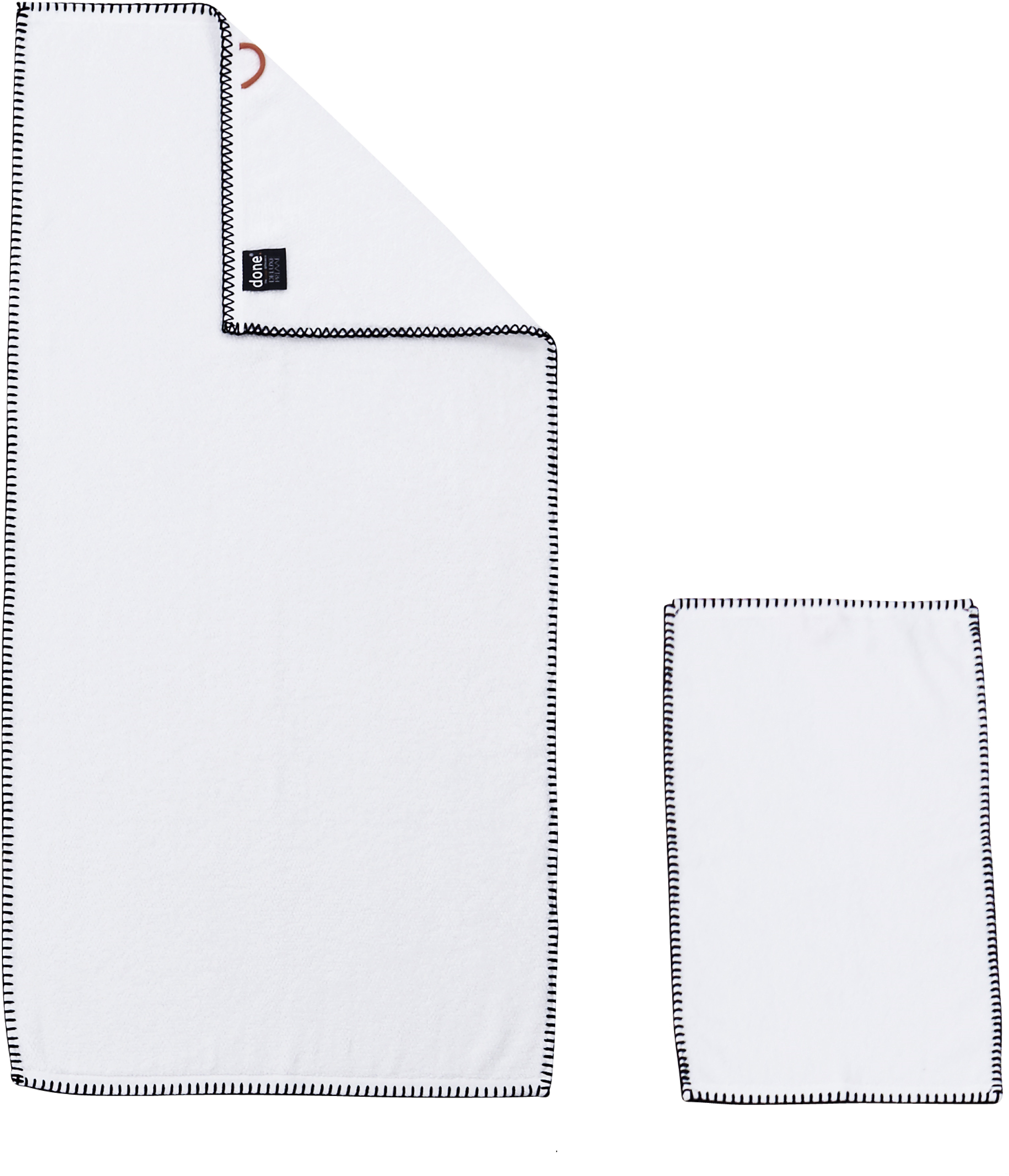 done.® Handtuch Set Deluxe Prime, mit Zwirnfrottier, in hochwertigem 4-tlg), weiß aus schwarz (Set, Ziernaht Zwirnfrottee