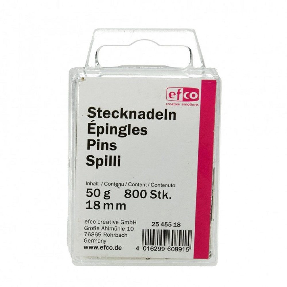 efco creative Stecknadeln Pailletten Eisen, 13 mm, 50 g ca. 1.000 Stk. vernickelt, 800 St., Bastel Artikel