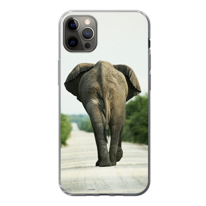 MuchoWow Handyhülle Rücken eines Elefanten Handyhülle Apple iPhone 13 Pro Max Smartphone-Bumper Print Handy