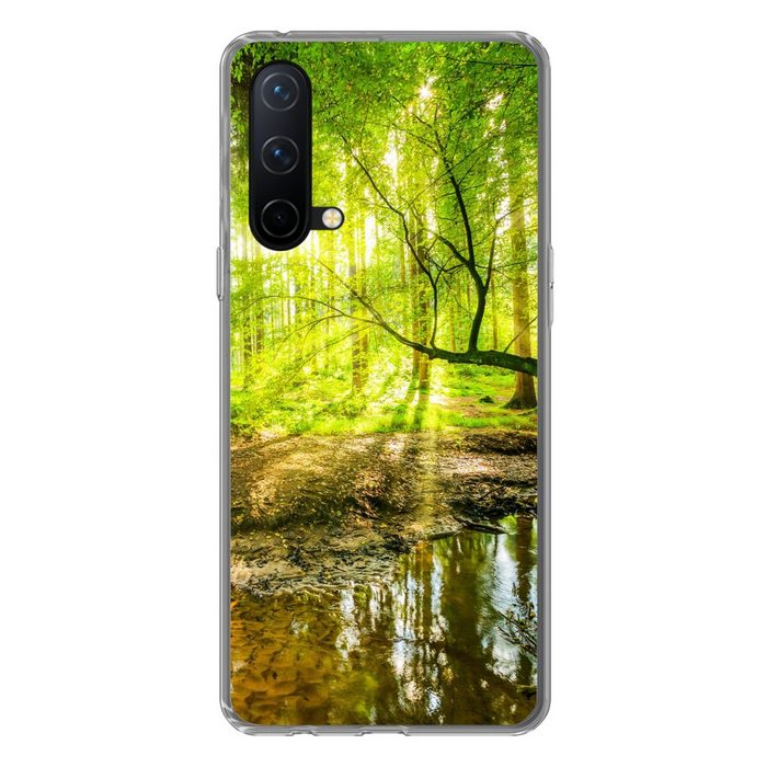 MuchoWow Handyhülle Wald - Landschaft - Wasser - Bäume - Sonne - Grün - Natur Phone Case Handyhülle OnePlus Nord CE 5G Silikon Schutzhülle