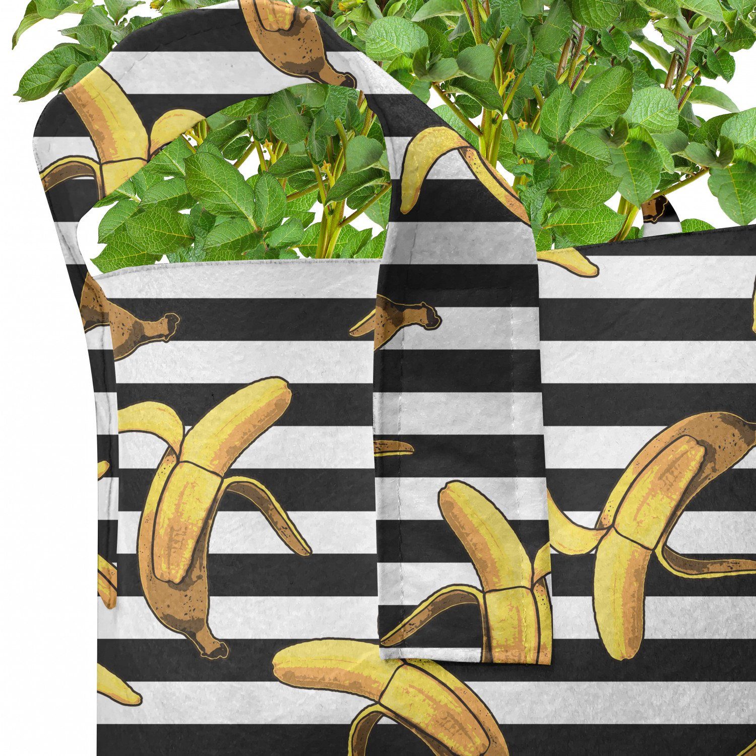 Bananen für Stofftöpfe Indie Tropical Abakuhaus mit Pflanzkübel hochleistungsfähig Stripes Pflanzen, Griffen