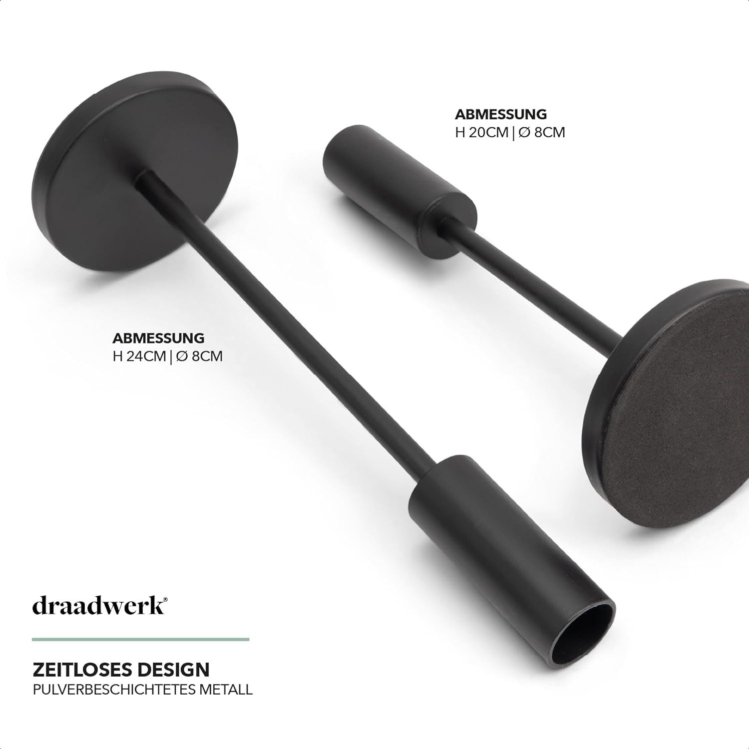 draadwerk® Kerzenhalter Kerzenhalter 2er Set, Stabkerzenständer, Stabkerzen und Spitzkerzen