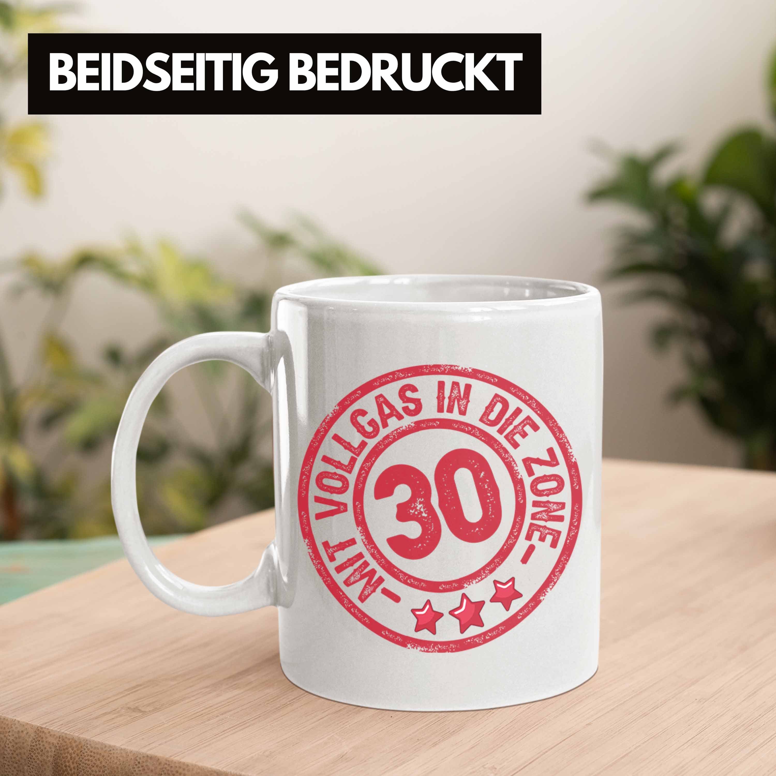 30 Trendation Kaffee-Becher Tasse Die Zon Vollgas 30er Geburtstag Geschenk Weiss In Mit Tasse