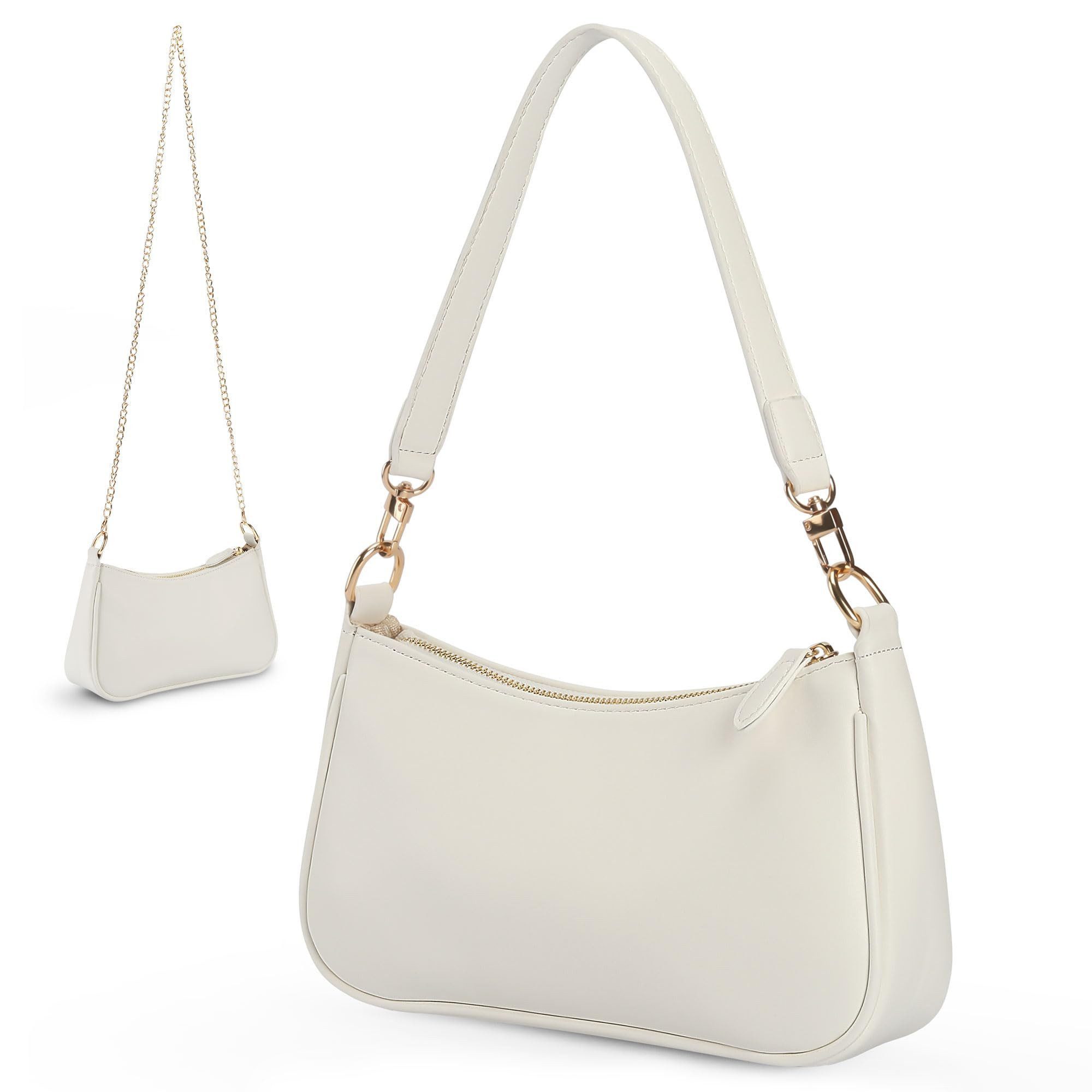 FOUORTUNATE-BEE Schultertasche Schultertasche Damen Handtasche mit abnehmbarer Kette Schulterriemen, Damen Umhängetasche als Schultertasche für Alltag, Büro und Freizeit