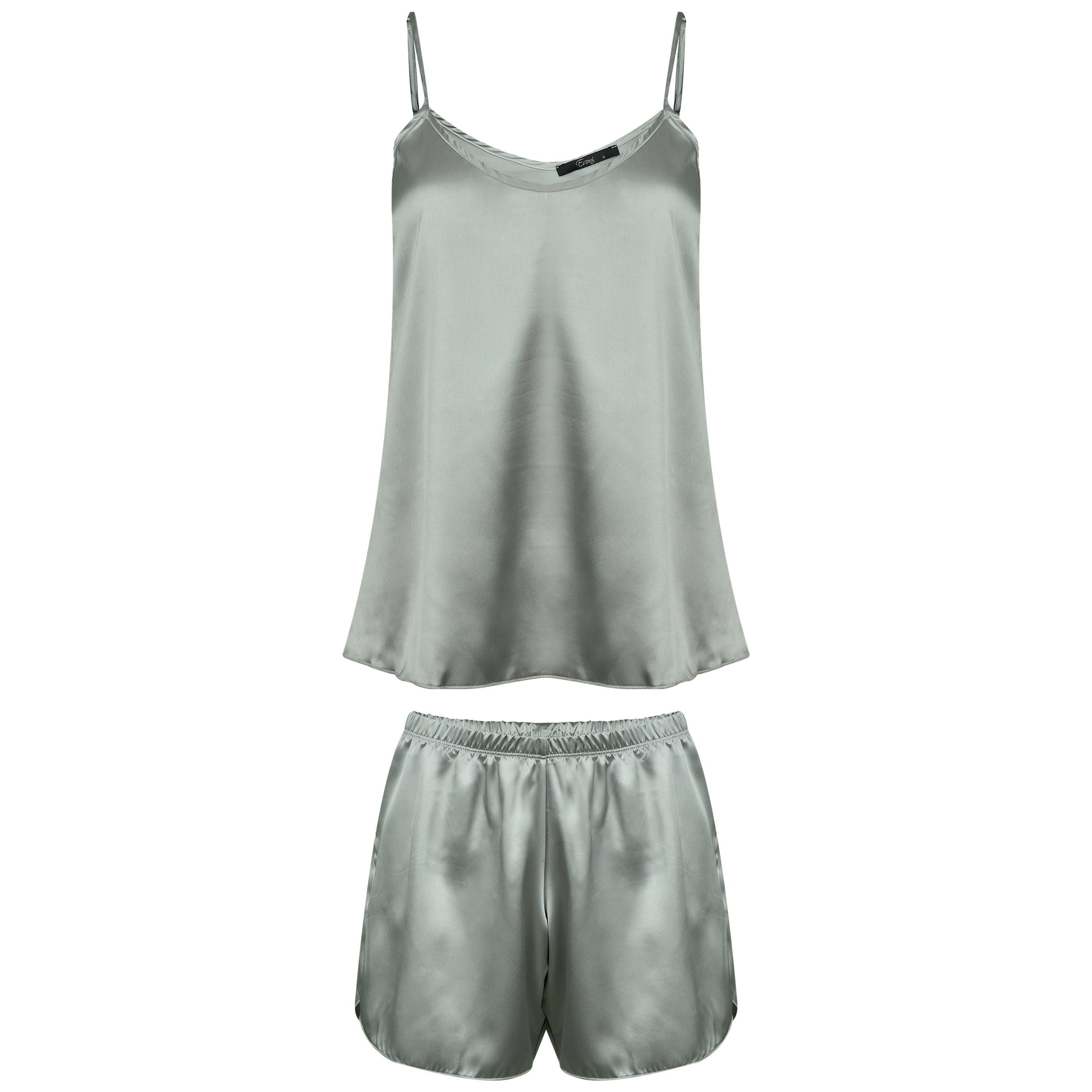 Evoni Pyjama Satin Set Kurze Hose