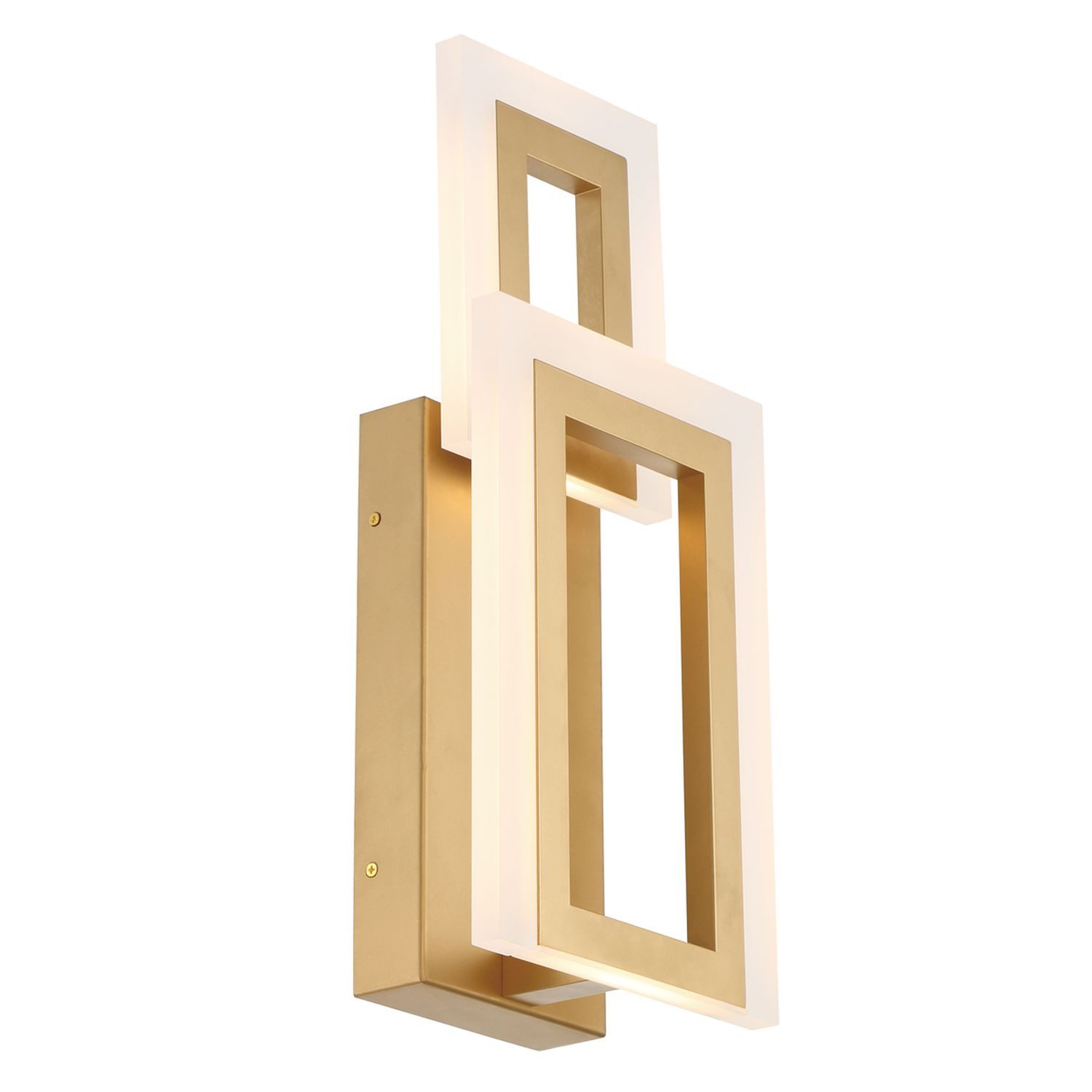 Licht-Erlebnisse Wandleuchte ELRIC, LED, Warmweiß, LED Metall 40.6 cm hoch in Gold 3000 K 802 lm Modern
