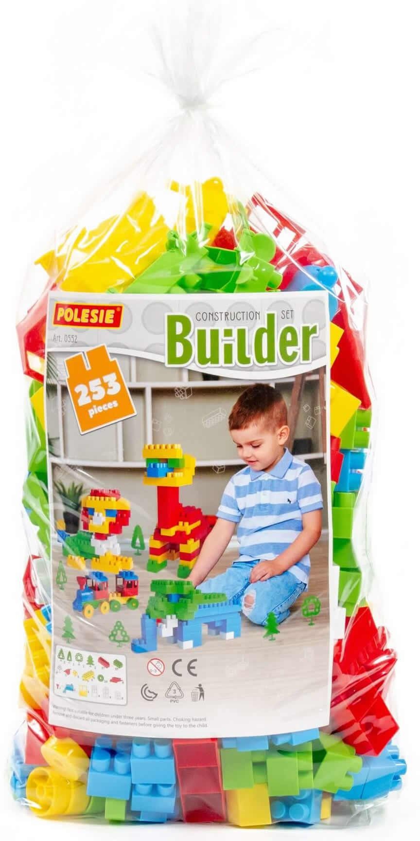 Polesie Bausteine Baumeister 253-tlg. mit Zubehör Kinder Steckbausteine Spielbausteine, (253 St)