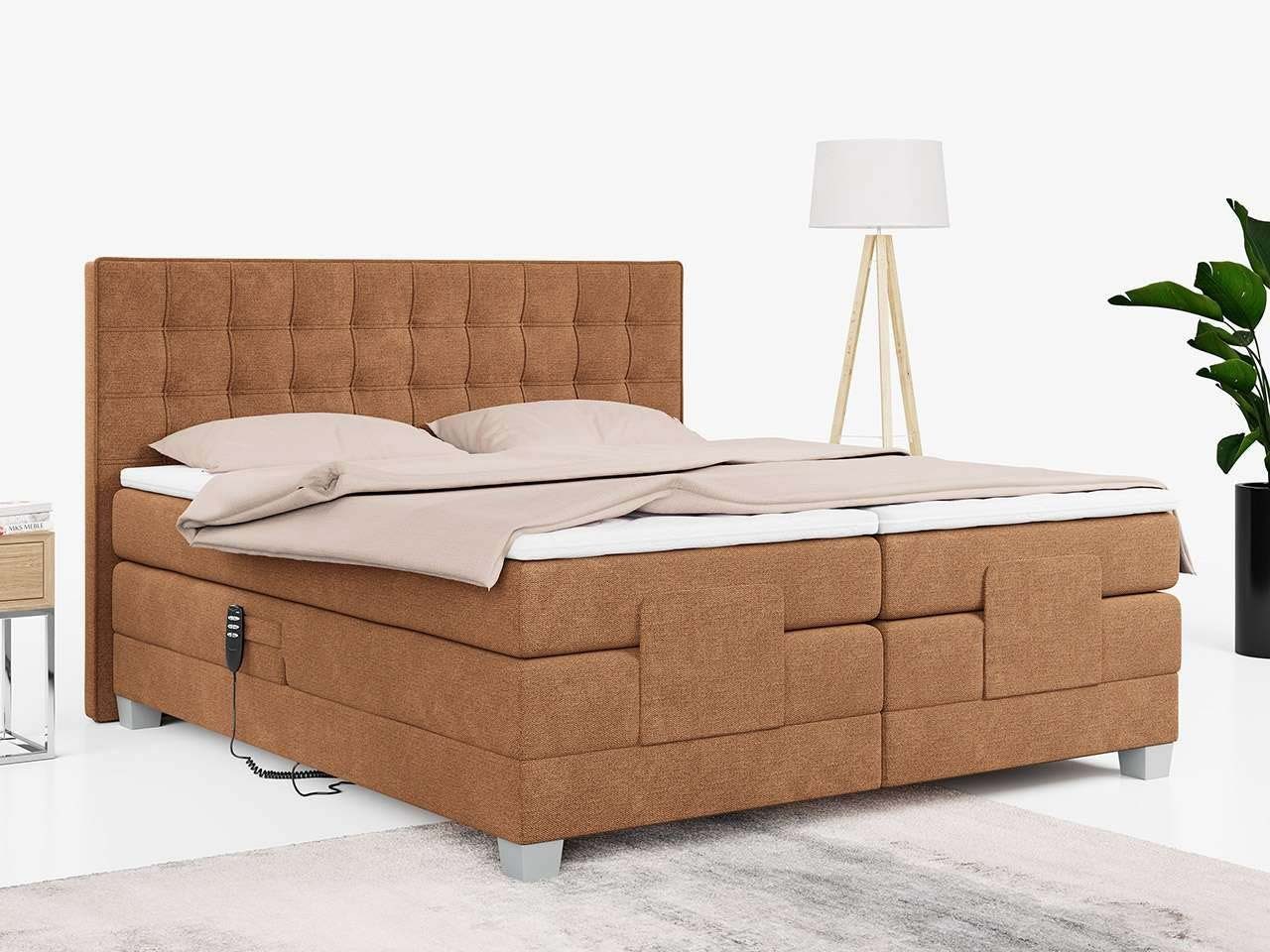 Boxspringbett Topper MÖBEL MKS Matratzen, ELECTRO, Doppelbett mit 2 Elektrisch verstellbare, Kopfteil,