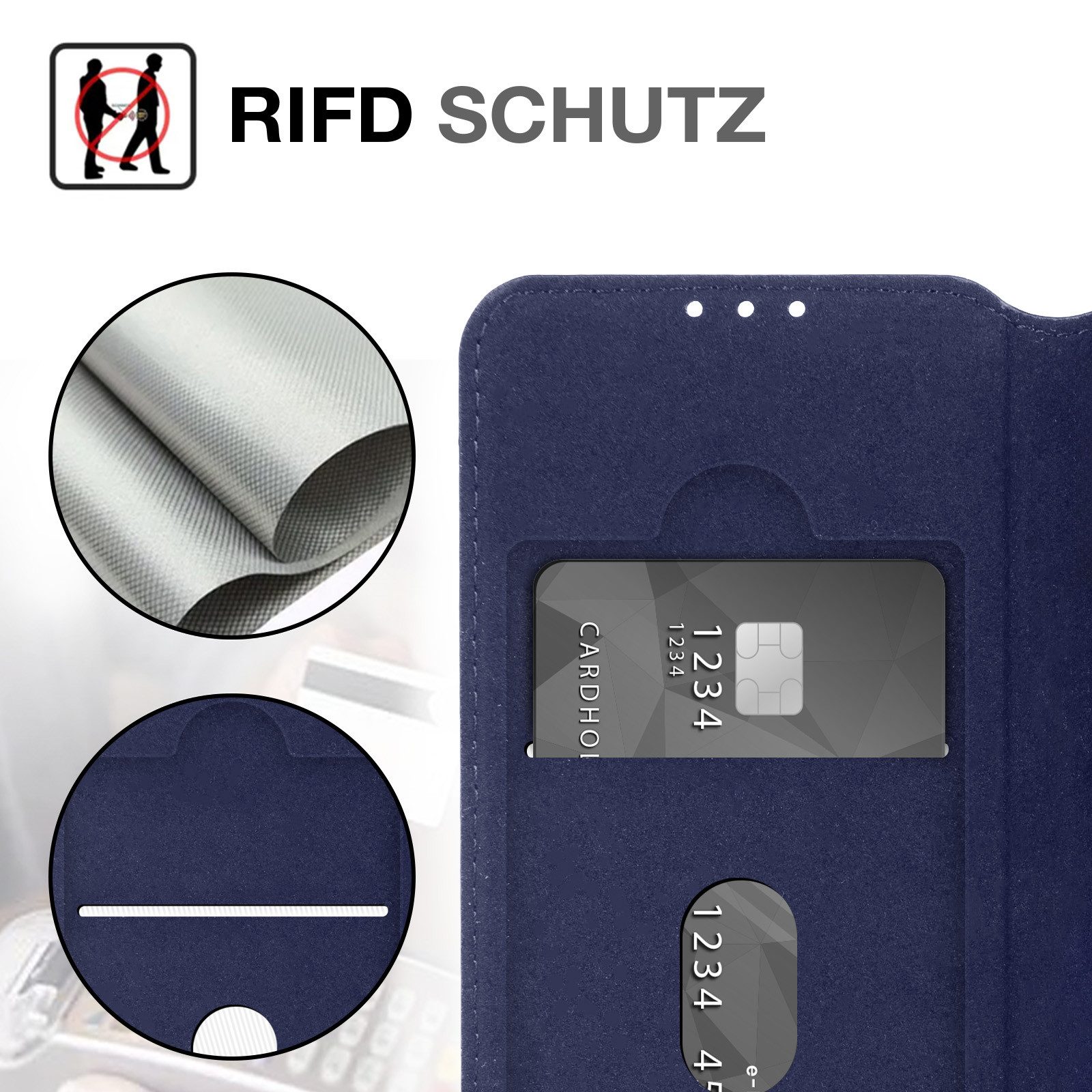 Tec-Expert Handyhülle Echtleder Hülle für Samsung Galaxy S25 FE 6.7 Zoll, 6.7", Cover Klapphülle Case mit Kartenfach RFID Schutz aufstellbar
