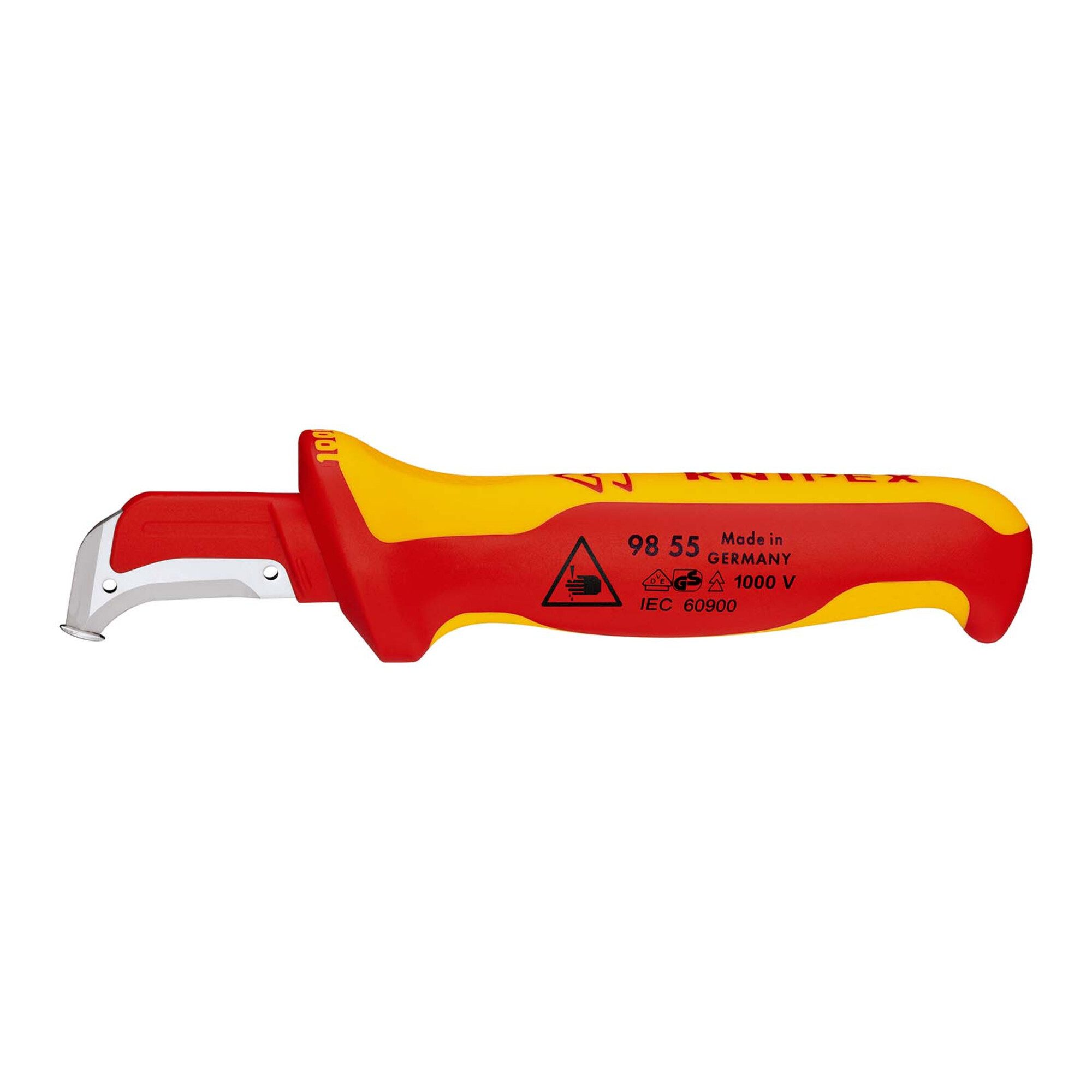 Knipex Kabelmesser KNIPEX 98 55 Abmantelungsmesser mit Gleitschuh isoliert mit