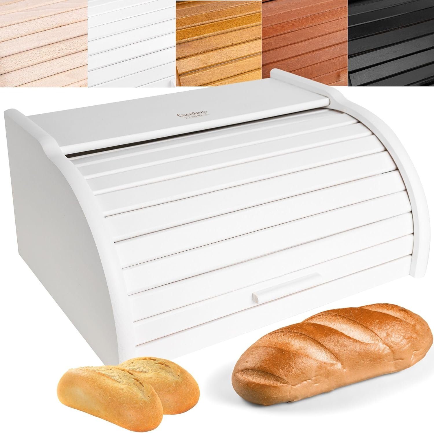 Brotkasten Mit Rolldeckel – Rattan-Optik Aus Kunststoff, Weiß, Platzsparend & Hygienisch