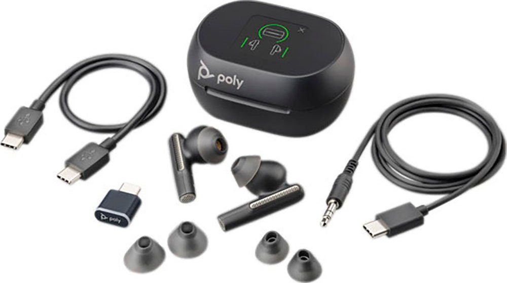 60+ Free Cancelling Poly Noise (Active Voyager UC Schwarz (ANC) Kopfhörer USB-C